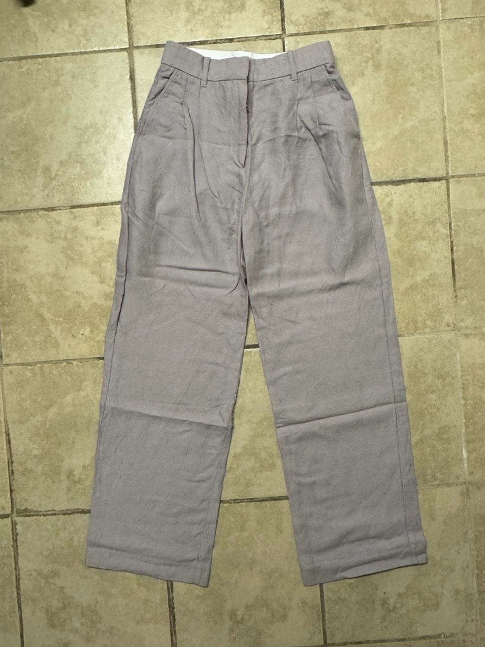 Wilfred Everyday Pants Aritzia Lilac Linen Trouser Size 6